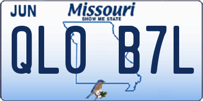 MO license plate QL0B7L