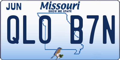 MO license plate QL0B7N