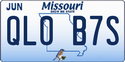 MO license plate QL0B7S