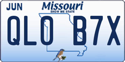 MO license plate QL0B7X