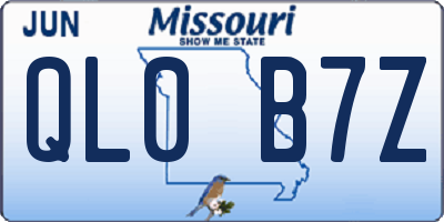 MO license plate QL0B7Z