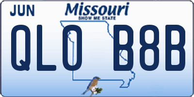 MO license plate QL0B8B