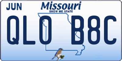 MO license plate QL0B8C