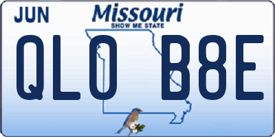 MO license plate QL0B8E