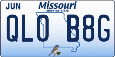 MO license plate QL0B8G