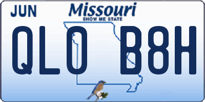 MO license plate QL0B8H