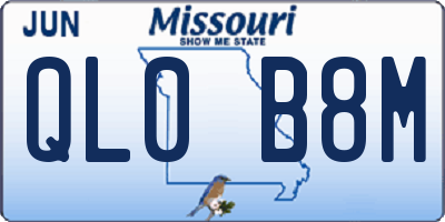 MO license plate QL0B8M