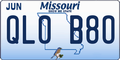 MO license plate QL0B8O