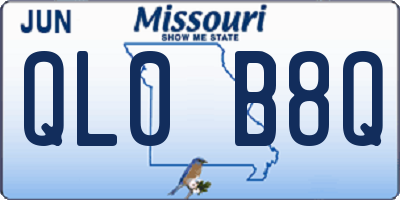 MO license plate QL0B8Q