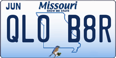 MO license plate QL0B8R