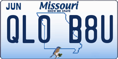 MO license plate QL0B8U