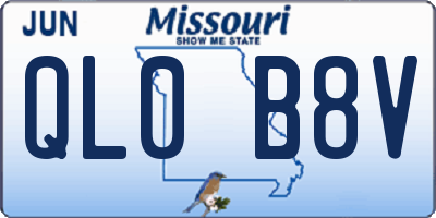 MO license plate QL0B8V