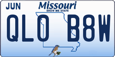 MO license plate QL0B8W