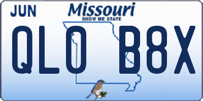 MO license plate QL0B8X