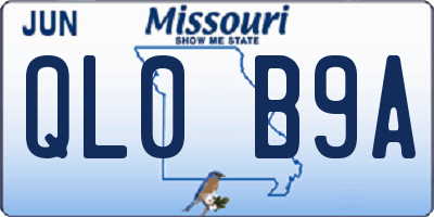 MO license plate QL0B9A