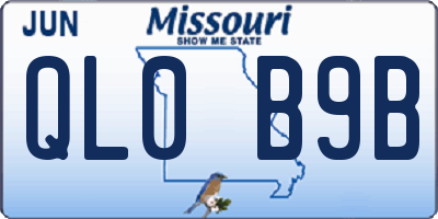 MO license plate QL0B9B