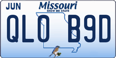 MO license plate QL0B9D