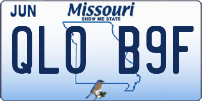 MO license plate QL0B9F