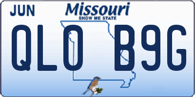 MO license plate QL0B9G
