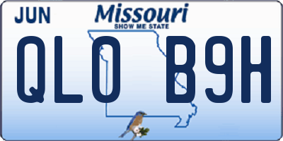 MO license plate QL0B9H