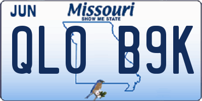 MO license plate QL0B9K