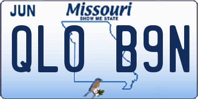 MO license plate QL0B9N