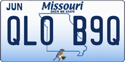MO license plate QL0B9Q