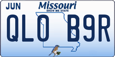MO license plate QL0B9R