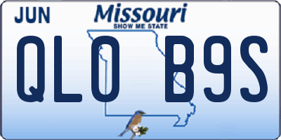 MO license plate QL0B9S