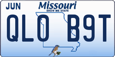MO license plate QL0B9T
