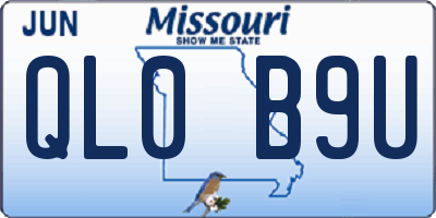 MO license plate QL0B9U