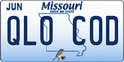 MO license plate QL0C0D