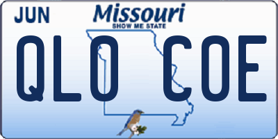 MO license plate QL0C0E