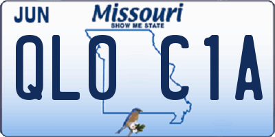MO license plate QL0C1A