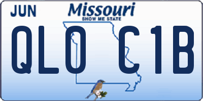 MO license plate QL0C1B