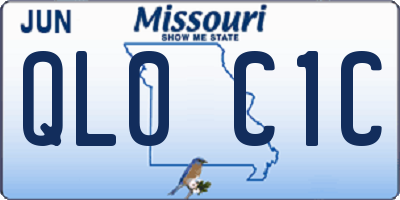 MO license plate QL0C1C