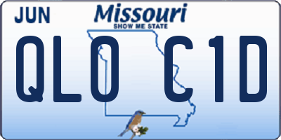 MO license plate QL0C1D