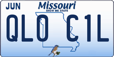MO license plate QL0C1L