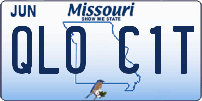 MO license plate QL0C1T