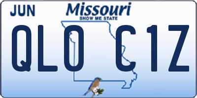 MO license plate QL0C1Z