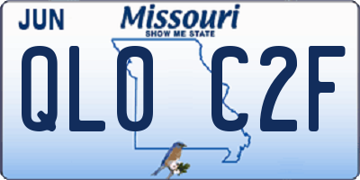 MO license plate QL0C2F