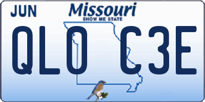 MO license plate QL0C3E
