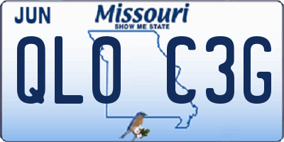 MO license plate QL0C3G