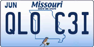 MO license plate QL0C3I