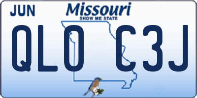 MO license plate QL0C3J