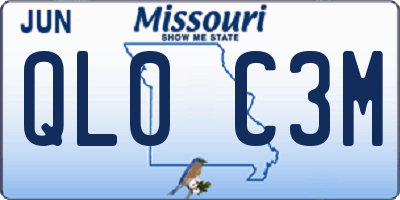 MO license plate QL0C3M