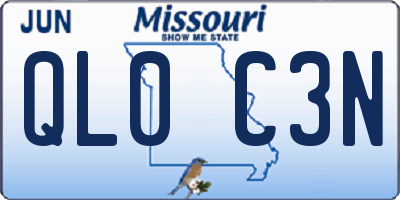 MO license plate QL0C3N