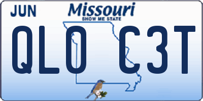MO license plate QL0C3T