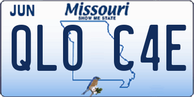 MO license plate QL0C4E