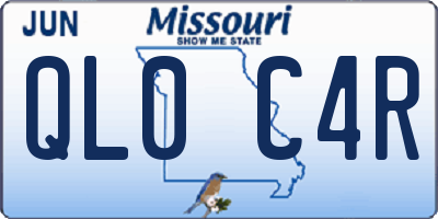 MO license plate QL0C4R